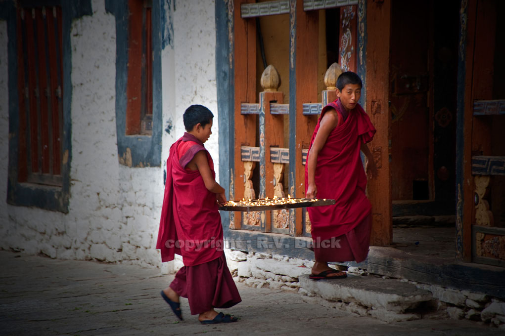Bhutan, Young Monks in Trongsa Dzong.    © R.V. Bulck